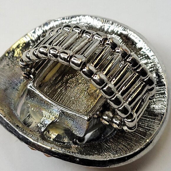 Large Yellow Rhinestone Stretch Ring - Picture 4 of 7